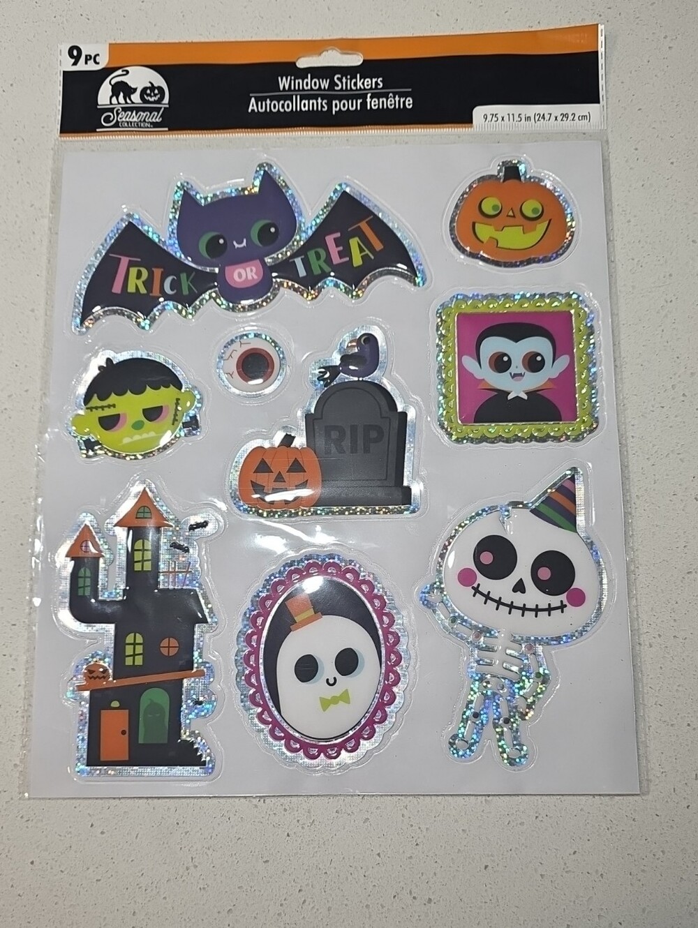 Halloween Window Sticker Pack - Holographic Trick or Treat Designs